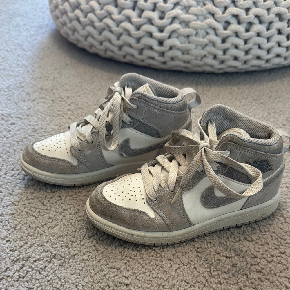 Kids Gray and White Sneakers
